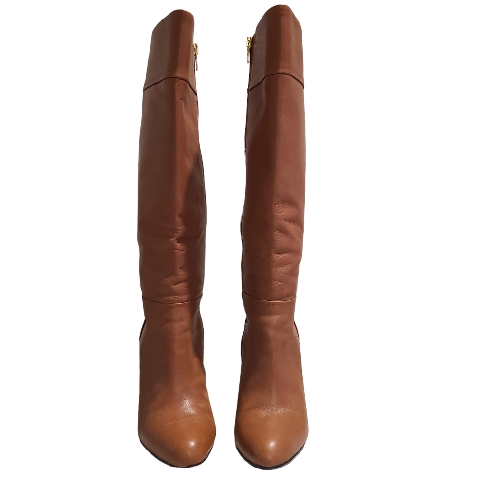Banana Republic Cognac high heel leather boots